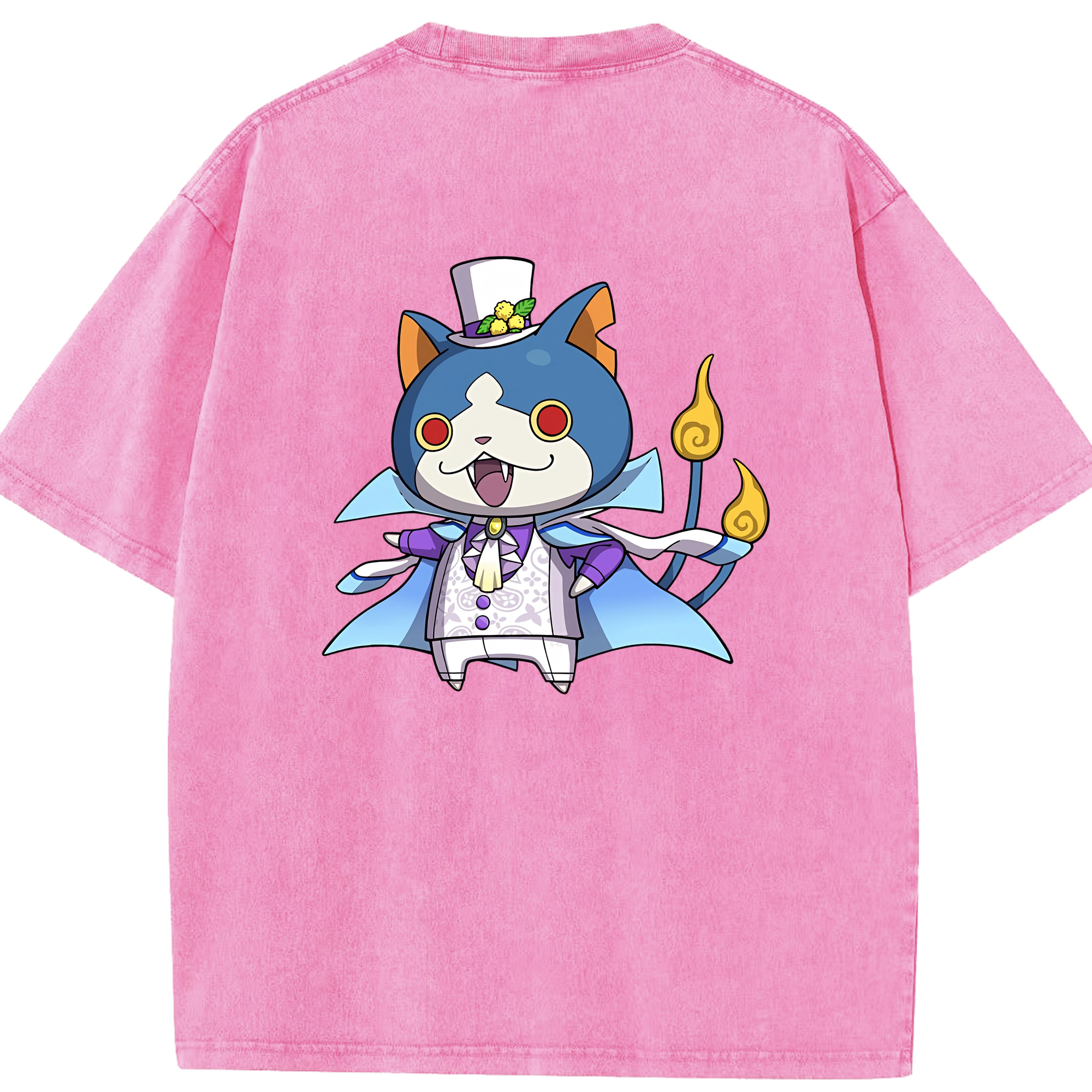 （画像用） 妖怪ウォッチ Yo-kai Watch 綿100% ヴィンテージ風 半袖Tシャツ（背面プリント）